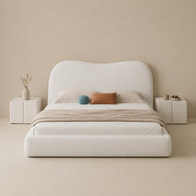 Cream Cloud Upholstered Bed – Curved Headboard