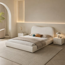 Cream Cloud Upholstered Bed – Curved Headboard