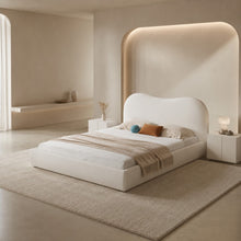 Cream Cloud Upholstered Bed – Curved Headboard