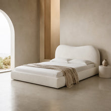 Cream Cloud Upholstered Bed – Curved Headboard