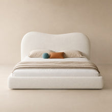 Cream Cloud Upholstered Bed – Curved Headboard