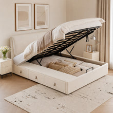 Cream Upholstered Storage Bed – Under-Bed Drawers