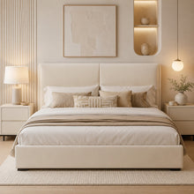 Cream Upholstered Storage Bed – Under-Bed Drawers