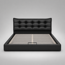Black Tufted Upholstered Storage Bed