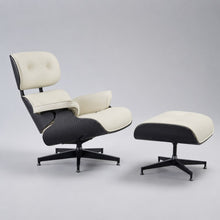 White Lounge Chair with Ottoman