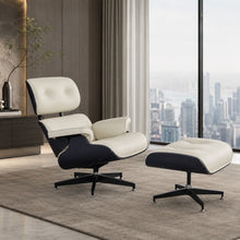 White Lounge Chair with Ottoman