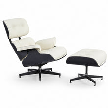 White Lounge Chair with Ottoman