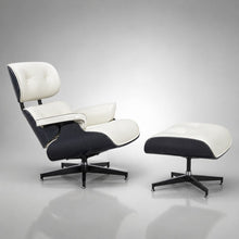 White Lounge Chair with Ottoman