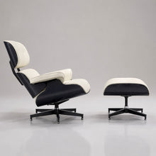 White Lounge Chair with Ottoman
