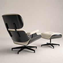 White Lounge Chair with Ottoman