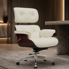 White Swivel Lounge Office Chair – Carbon Fiber Shell