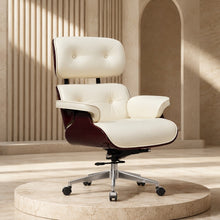 White Swivel Lounge Office Chair – Carbon Fiber Shell