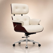 White Swivel Lounge Office Chair – Carbon Fiber Shell