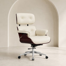 White Swivel Lounge Office Chair – Carbon Fiber Shell