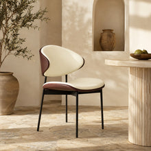 Modern Dining Chair – Cream & Burgundy
