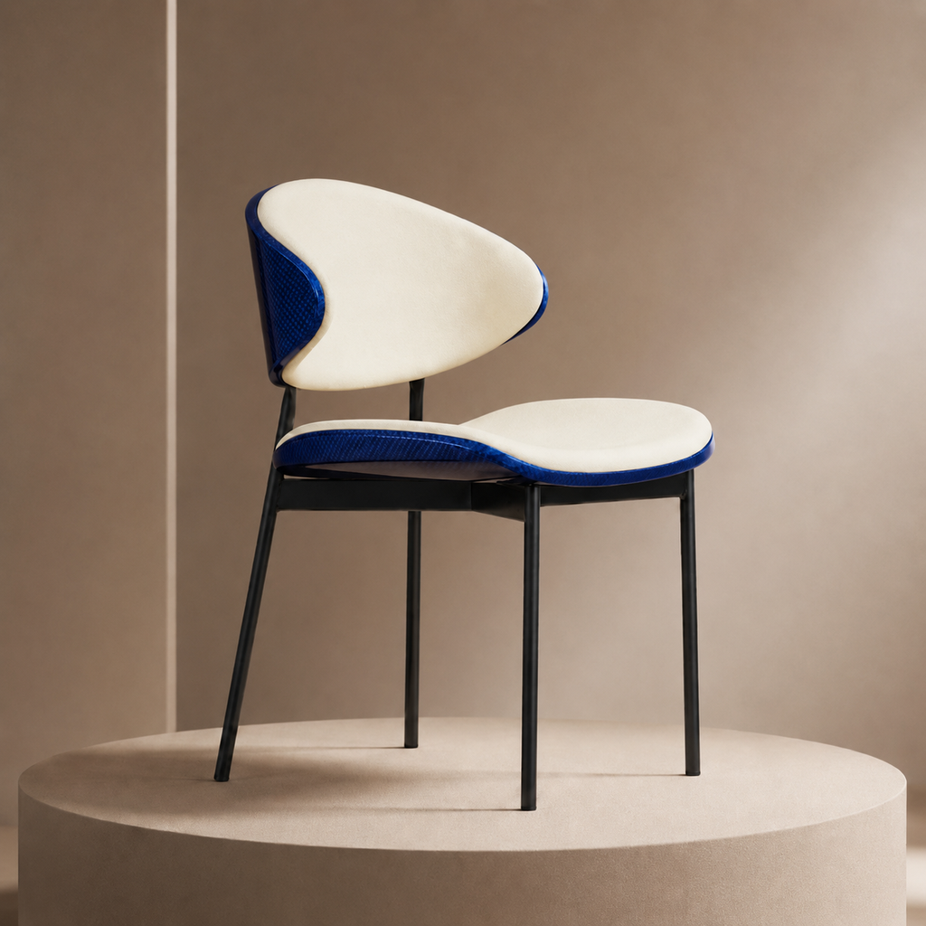 Modern Dining Chair – Cream & Burgundy
