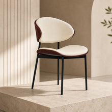 Modern Dining Chair – Cream & Burgundy