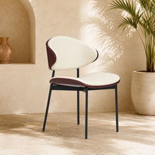 Modern Dining Chair – Cream & Burgundy
