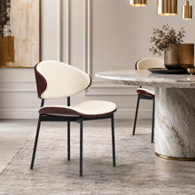 Modern Dining Chair – Cream & Burgundy