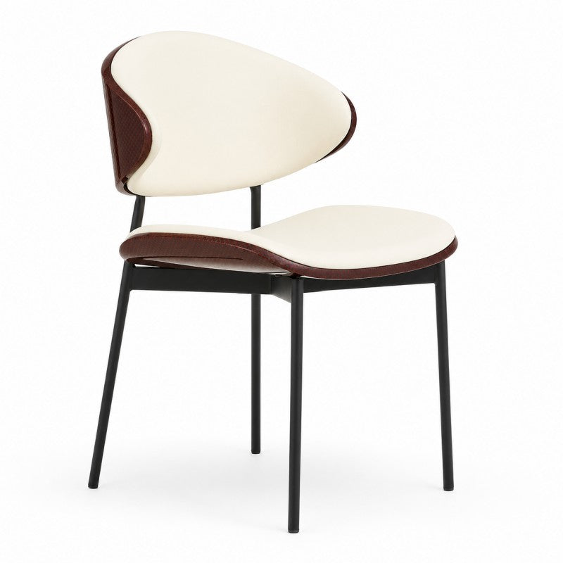 Modern Dining Chair – Cream & Burgundy