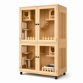 Wooden Cat Villa – Large Double Cabinet with Cat Trees