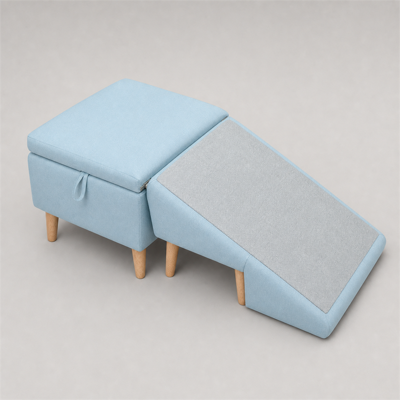 Pet Ramp Ottoman Stool – 2-in-1 Foldable Pet Step
