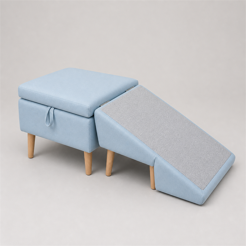 Pet Ramp Ottoman Stool – 2-in-1 Foldable Pet Step