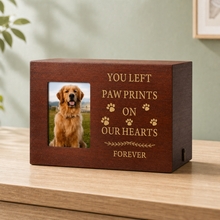 Pet Memorial Urn Box – Walnut with Photo Frame