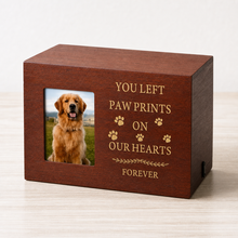 Pet Memorial Urn Box – Walnut with Photo Frame