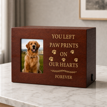 Pet Memorial Urn Box – Walnut with Photo Frame