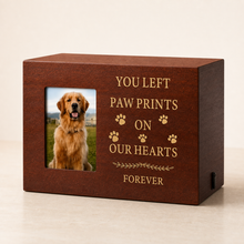Pet Memorial Urn Box – Walnut with Photo Frame
