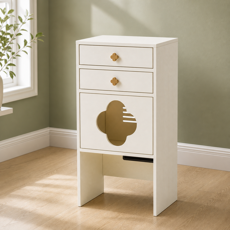 Cat Litter Box Cabinet – Hidden Enclosure with Drawers