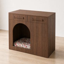 Pet House Storage Cabinet – Walnut with Arched Entrance