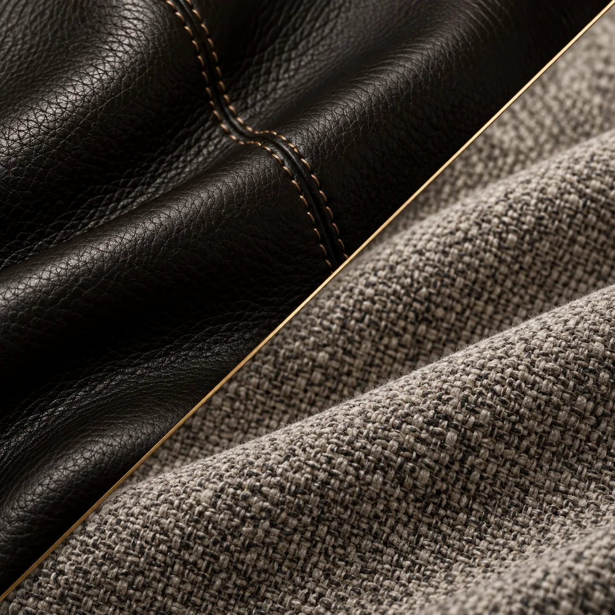 Leather and fabric upholstery texture