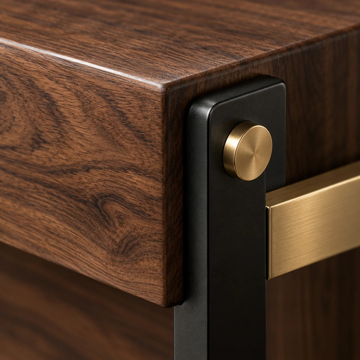 Wood and metal furniture detail